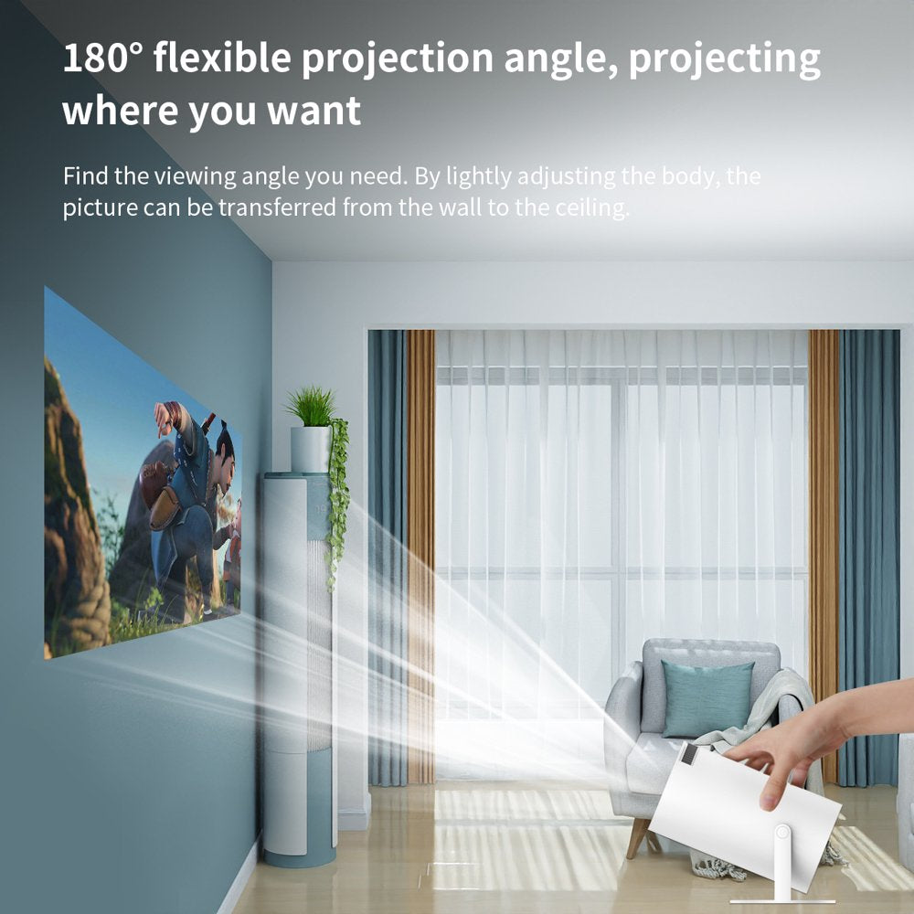 HY300 Portable Smart Android Mini Projector with 5G WIFI 6, Max 4K Resolution, Bluetooth Video Projectors