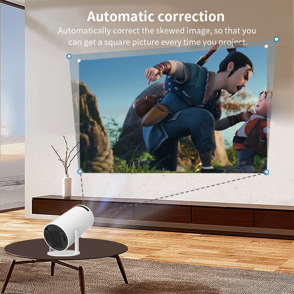 HY300 Portable Smart Android Mini Projector with 5G WIFI 6, Max 4K Resolution, Bluetooth Video Projectors